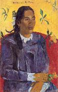 Paul Gauguin Woman with a Flower (nn03) china oil painting reproduction